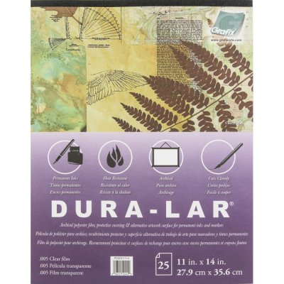 CLEAR Dura-Lar .005 11x14 25 sh - Plastark för mixed media från Grafix ca 27,9x35,5 cm