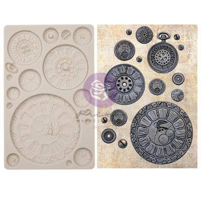 Clock faces mould 5x8 - Gjutform med klockor från Finnabair Prima Marketing inc