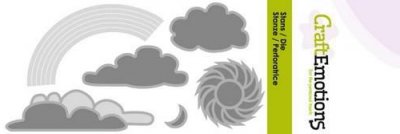 Cloud sun rainbow die set - Stansmallar med moln, sol och regnbåge från Craft Emotions 5*10 cm