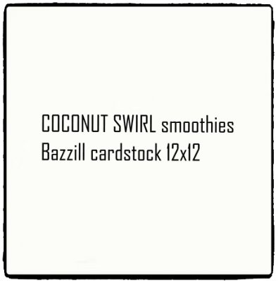 COCONUT SWIRL smoothies white-ish cardstock 12x12 - Vitaktigt papper från Bazzill 30x30 cm