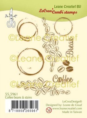 Cofffee bean and stains - Stämplar med kaffebönor och -fläckar från Leane