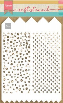 Coffee beans slimline stencil set - Schabloner med kaffebönor från Marianne Design 15x21 cm