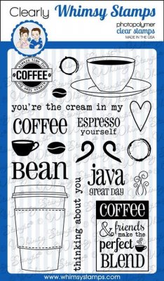 Coffee break stamp set - Stämplar med kaffetema från Whimsy Stamps