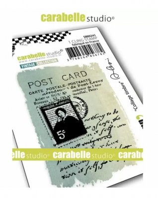Collage timbre rubber stamp - Stämpel med frimärkes- och vykortstema från Carabelle Studio A7