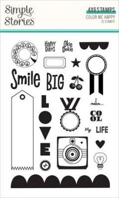COLOR ME HAPPY clear stamp set - Stämpelset från Simple Stories A6