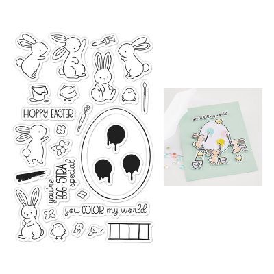 COLOR MY WORLD EASTER BUNNY CLEAR STAMP SET from Hero Arts A6