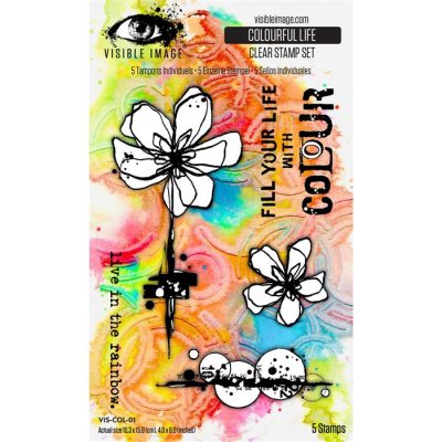 COLOURFUL LIFE clear stamp set - Stämpelset med från Visible image A6
