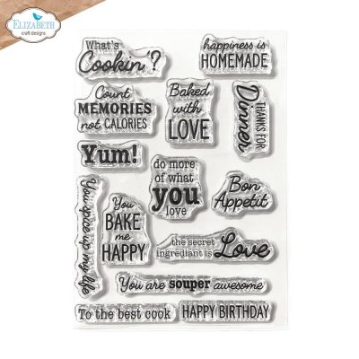 IN THE KITCHEN SENTIMENTS clear stamp set from Elizabeth craft designs