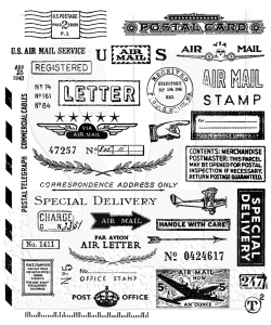 CORRESPONDENCE cling mount stamp set - Stämpelset med posttema från Tim Holtz Stamper's Anonymous