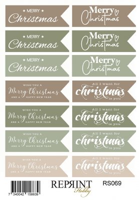 COZY CHRISTMAS text sticker set - Engelska text-stickers med jultema från Reprint 11x16 cm