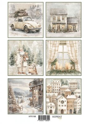 COZY CHRISTMAS tags 2 die cut sheet - Klippark med jultema från Reprint A4
