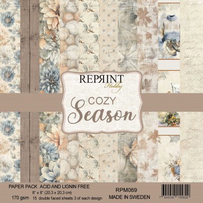 COZY SEASON fall autumn paper pack 8X8 from Reprint 20X20 cm