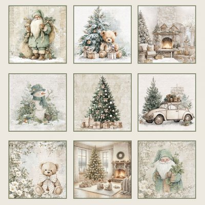 COZY CHRISTMAS tag sheet 12x12 - Klippark med jultema från Reprint 30x30 cm