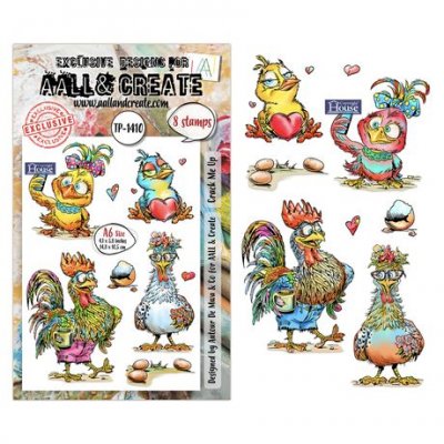 CRACK ME UP bird clear stamp set - Stämpelset med fåglar från AALL & Create A6