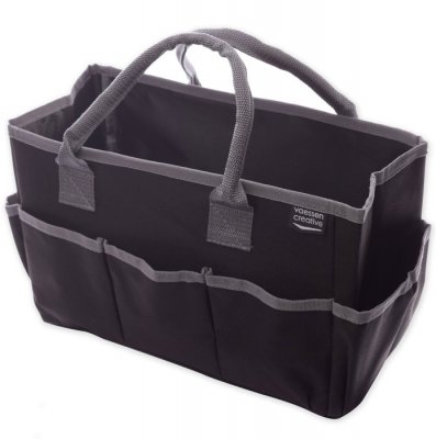 BLACK CRAFT STORAGE BAG TOTE 12x6 - Svart förvaringsväska med stor öppning från Vaessen Creative ca 30x15 cm