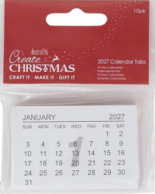 Create Christmas 2027 Calendar Tabs (10pcs) - Små kalenderblad från Papermania