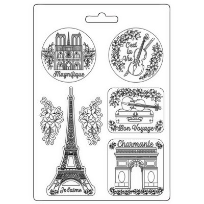 TOUR EIFFEL Create Happiness Oh lá lá Soft Mould - Gjutform med eiffeltornet från Vicky Papaioannou Stamperia A4