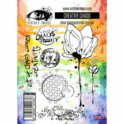 CREATIVE CHAOS flower clear stamp set - Stämpelset med blomma och stök från Visible image A6