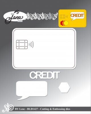 Credit Card Cutting & Embossing Die set - Stansmallar för kreditkort från By Lene 8,5x5,4 cm