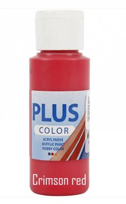 CRIMSON RED röd akrylfärg från Plus Color 60 ml