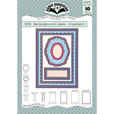 CROSSHATCH Rectangles And Labels die set - Stansmallar från Karen Burniston