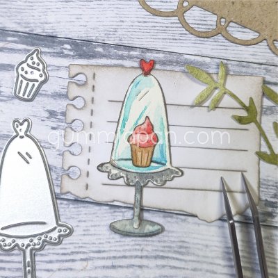 CUPCAKE in a glass cup die from Gummiapan ca 25 x 50,3 mm & 8,9 x 15,4 mm