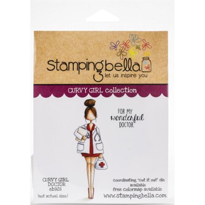 Curvy girl doctor stamp - Stämpel med kvinnlig läkare från Stamping Bella