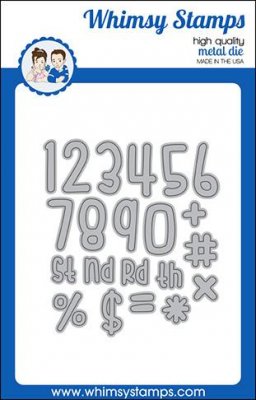 FÖRBESTÄLLNING - Cutie numbers die set - Sifferstansmallar från Whimsy Stamps max 2,5 cm hög