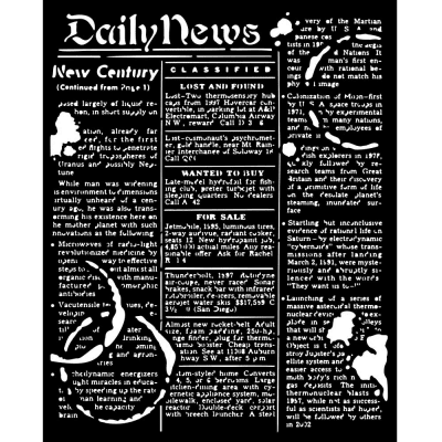 DAILY NEWS Coffee & Chocolate stencil - Schablon med text från Stamperia 20x25 cm