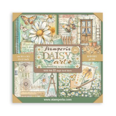 DAISY ART MAXI PAPER PACK 12x12 ensidiga - Mönsterpapper från Stamperia 30x30 cm
