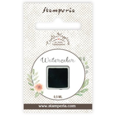 DARK GREEN watercolor refill - Mörkgrön akrylfärg från Stamperia ca 0,5 ml