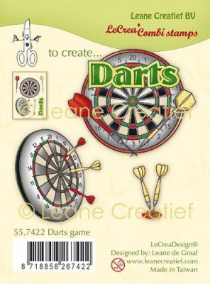 Darts game clear stamp set - Stämpelset med piltavla från Leane Creatief BV