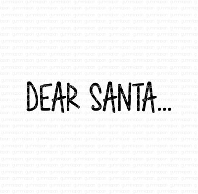 Dear santa (kära tomten) - Engelsk textstämpel med jultema från Gummiapan 1,7*0,4 cm