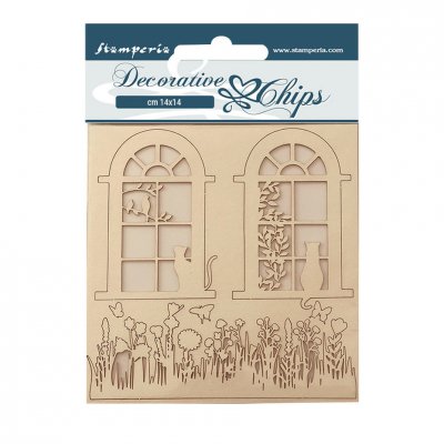 DECORATIVE WINDOWS chips Create Happiness Welcome Home - Fönsterdekorationer från Vicky Papaioannou Stamperia