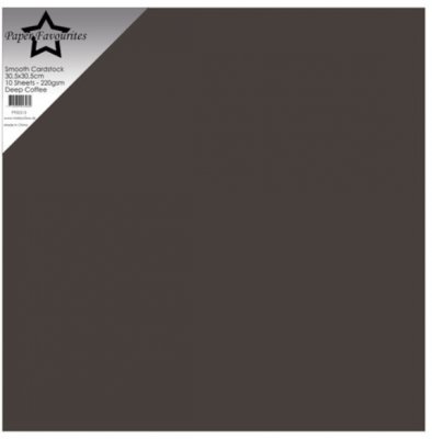DEEP COFFEE BROWN smooth cardstock 12x12 - Mörkbruna papper från Paper Favourites 30x30 cm