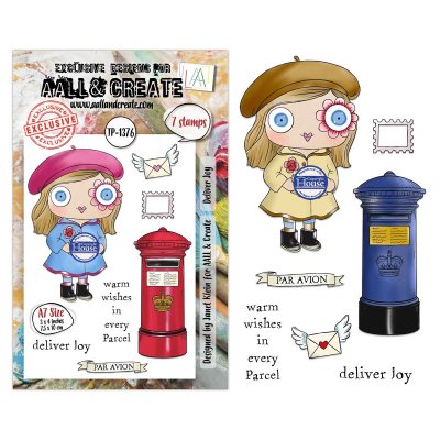 DELIVER JOY post clear stamp set - Stämpelset med posttema från AALL & Create A7