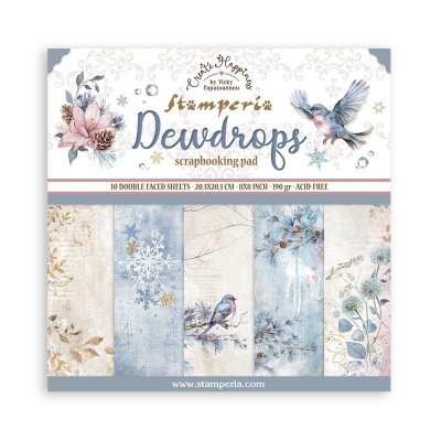 DEWDROPS PAPER PAD 8X8 from Stamperia 20x20 cm