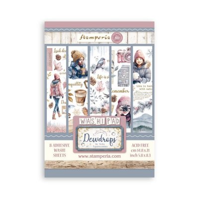 DEWDROPS WASHI PAD - Mönstertejp från Stamperia A5