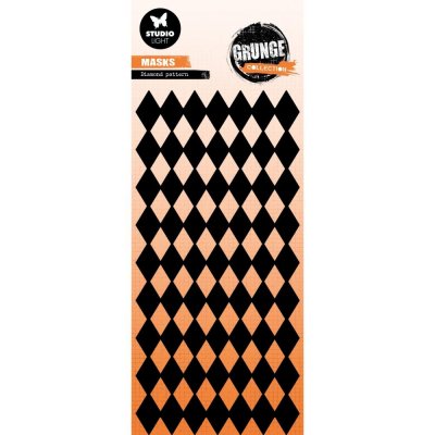 DIAMOND PATTERN MASK stencil - Schablon med diamantrutemönster från Studio Light ca 11x26 cm