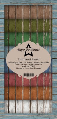 Distressed Wood Slimline Paper Pack from PaperFavourites 10x21 cm