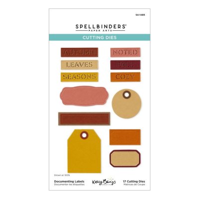 DOCUMENTING LABELS fall autumn words die set - Höstordstansmallar från Spellbinders