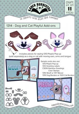 DOG AND CAT PLAYFUL ADD-ONS die set - Stansmallar med katt- och hund-tema från Karen Burniston