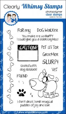 Dog slobber clear stamp set - Stämplar med hund och texter från Deb Davis / Whimsy Stamps