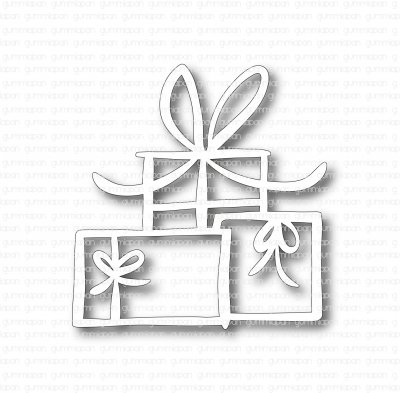 Doodled gifts die - Stansmall med doodlade paket från Gummiapan 4,9*5,1 cm