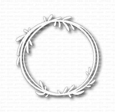 Doodlad krans (Doodled wreath die) - Stansmall från Gummiapan 6,8x6,9 cm