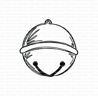 Doodlad mellanstor bjällra - Stämpel med jultema från Gummiapan 4*3,9 cm