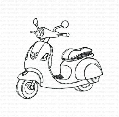 Doodlad scooter - Stämpel från Gummiapan 6,9*6,4 cm