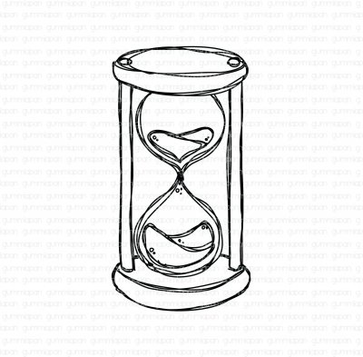 Doodlat timglas (hour glass) - Stämpel från Gummiapan 2,3*4,5 cm