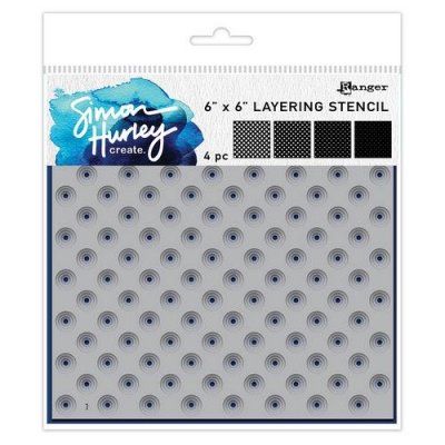 DOT ASSORTMENT stencil set - Schabloner med lager på lagercirklar från Simon Hurley Ranger inc 15x15 cm