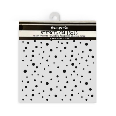 DOTS PATTERN stencil - Prickig schablon från Stamperia 18x18 cm